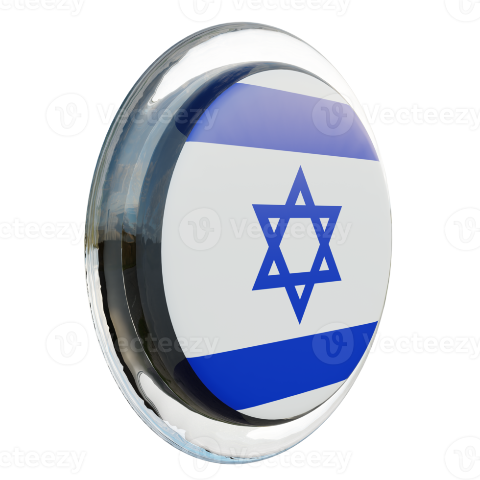 Israel Left View 3d textured glossy circle flag png