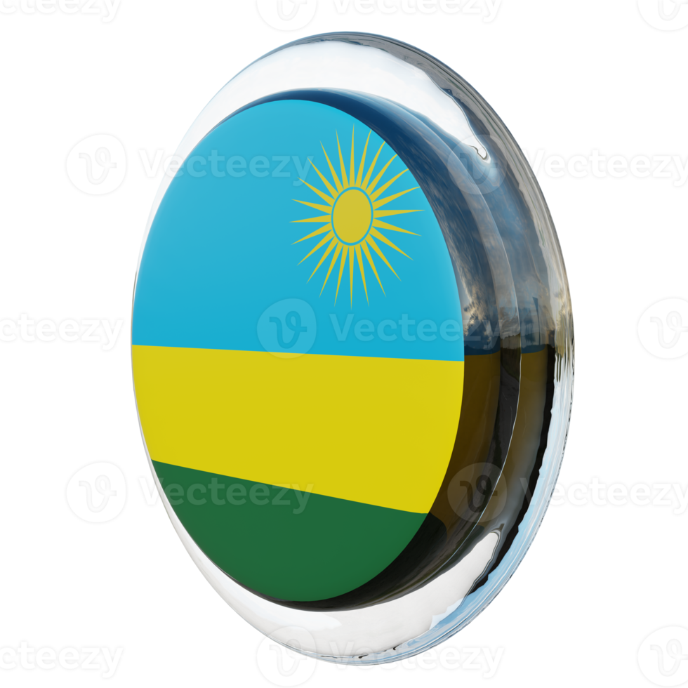 Ruanda giusto Visualizza 3d strutturato lucido cerchio bandiera png