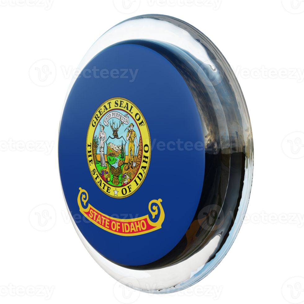 Idaho Right View 3d textured glossy circle flag png