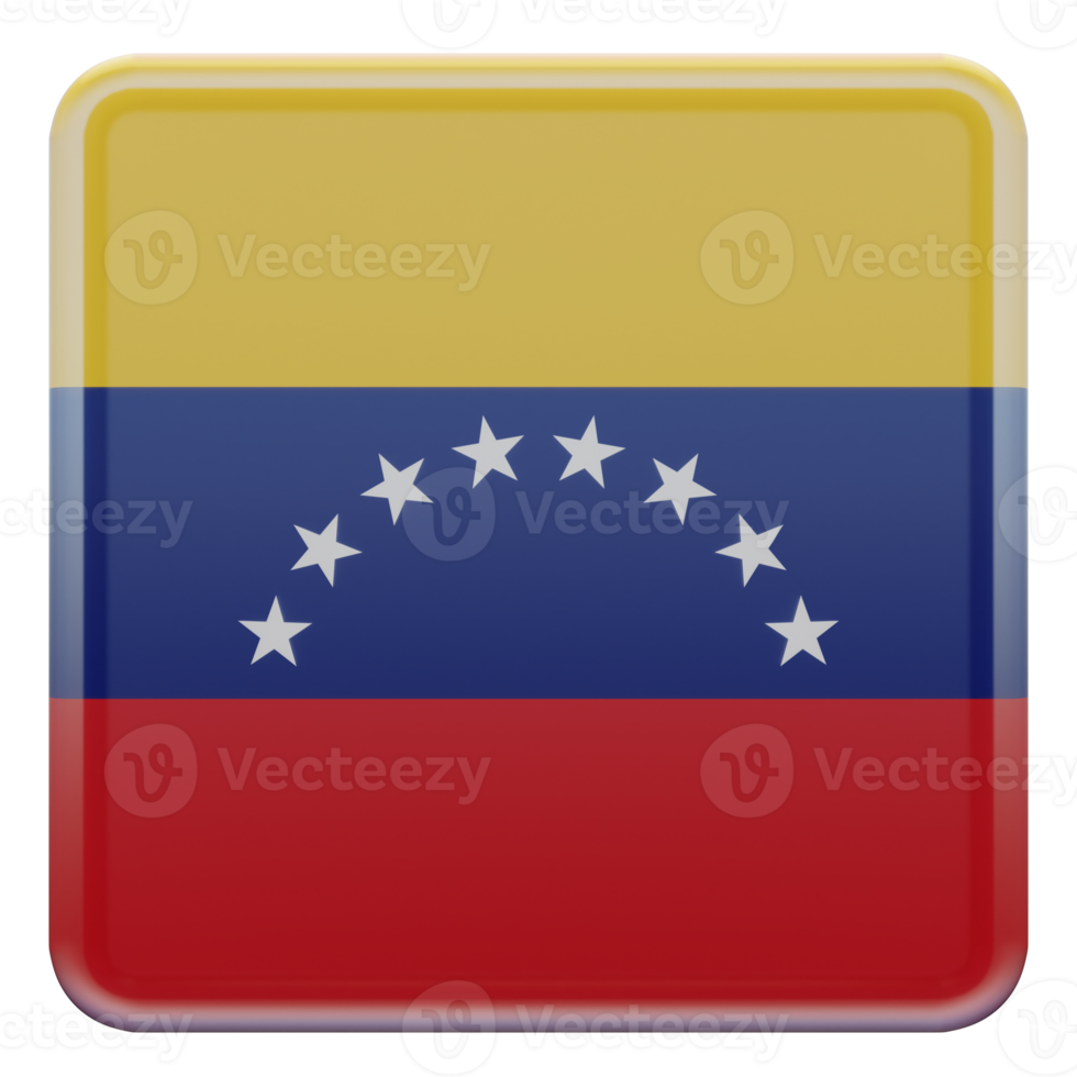 Venezuela 3d textured glossy square flag png