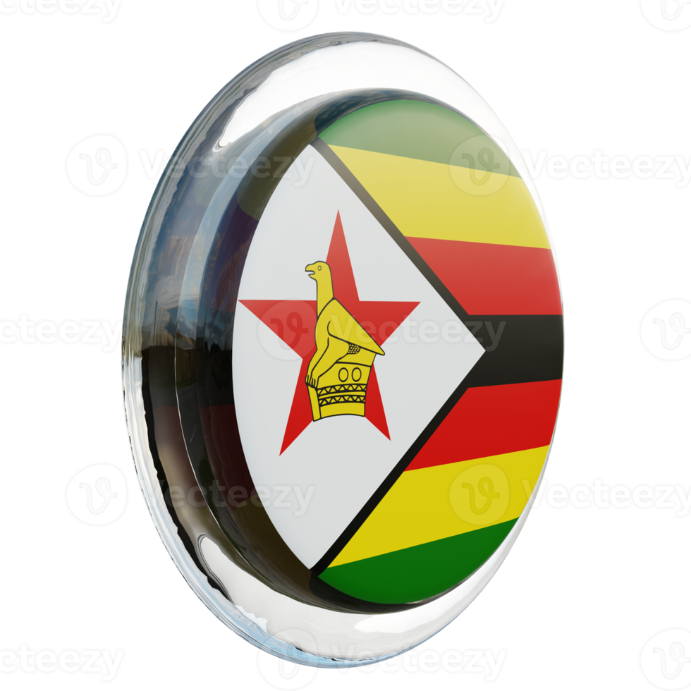 simbabwe linke ansicht 3d texturierte glänzende kreisflagge png