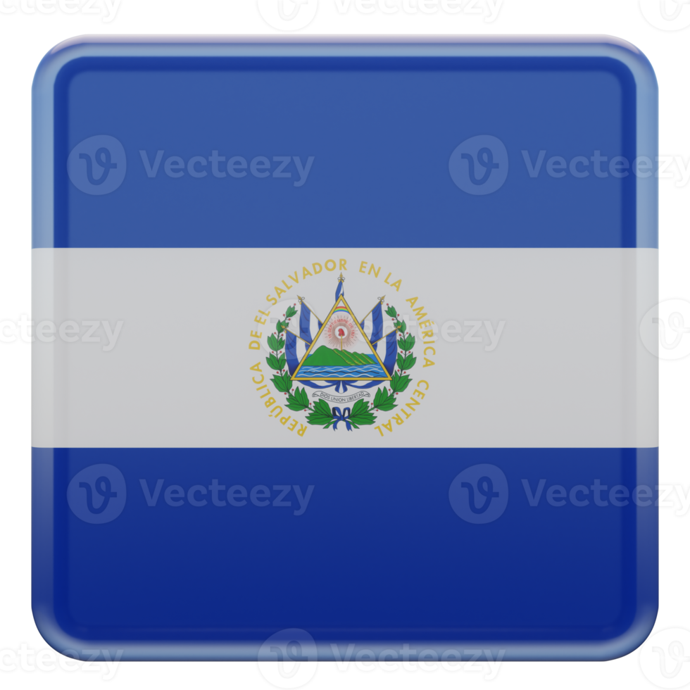 El Salvador 3d textured glossy square flag png