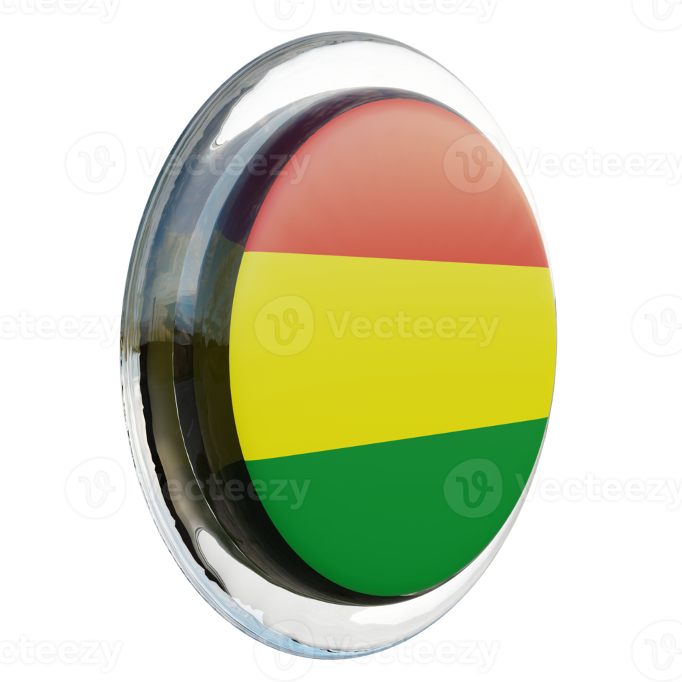 Bolivia Left View 3d textured glossy circle flag png