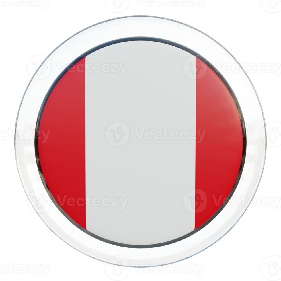 drapeau de cercle brillant texturé pérou 3d png