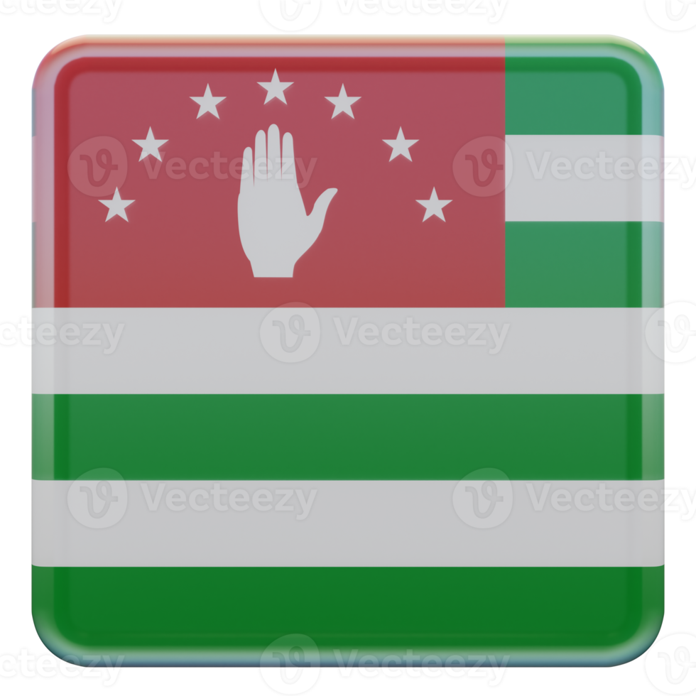 república da abkhazia 3d texturizado bandeira quadrada brilhante png