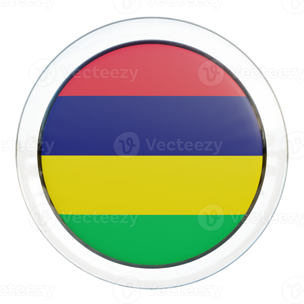 Mauritius 3d textured glossy circle flag png