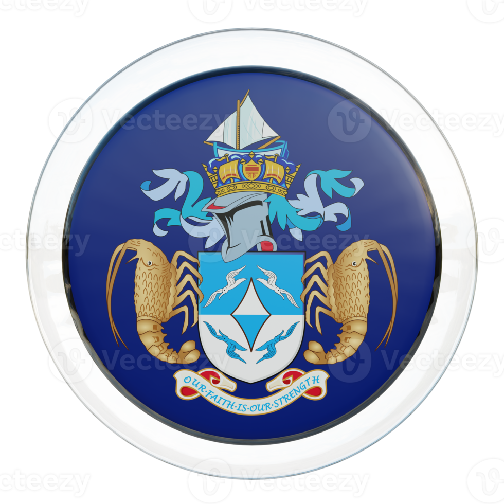 Tristan da Cunha 3d textured glossy circle flag png