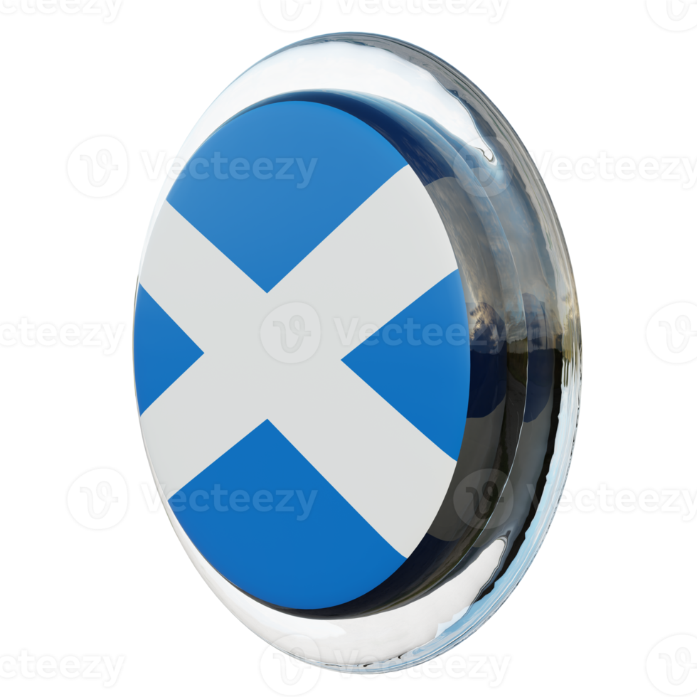 Scotland Right View 3d textured glossy circle flag png