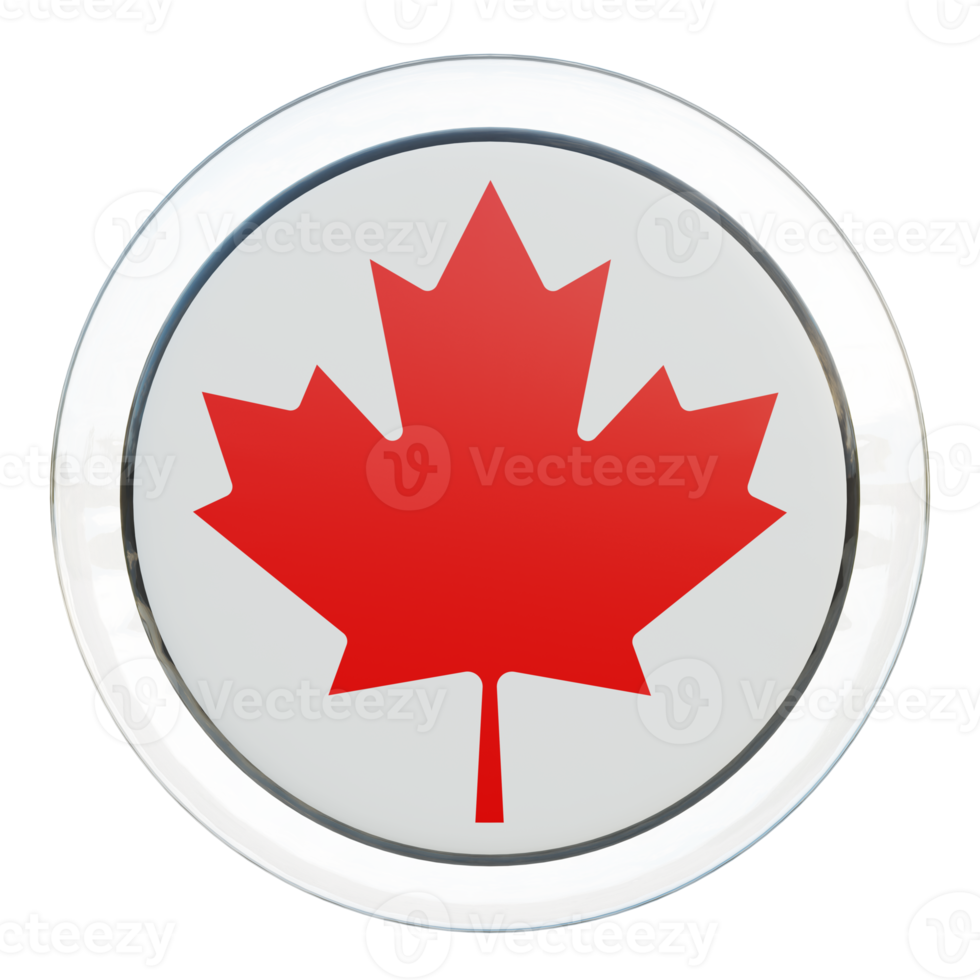 drapeau de cercle brillant texturé canada 3d png