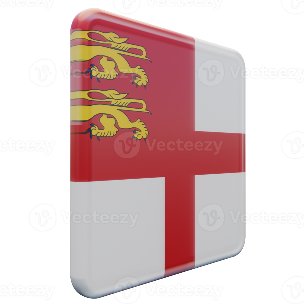 Sark Left View 3d textured glossy square flag png