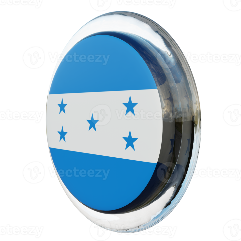 Honduras Right View 3d textured glossy circle flag png