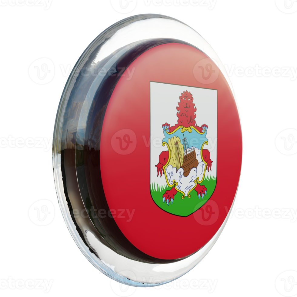 Bermuda Left View 3d textured glossy circle flag png
