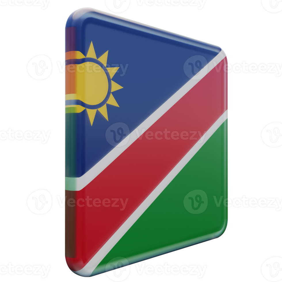 Namibia Left View 3d textured glossy square flag png