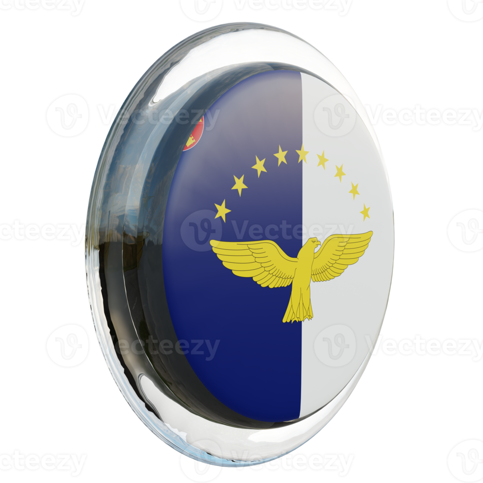 Azores Left View 3d textured glossy circle flag png