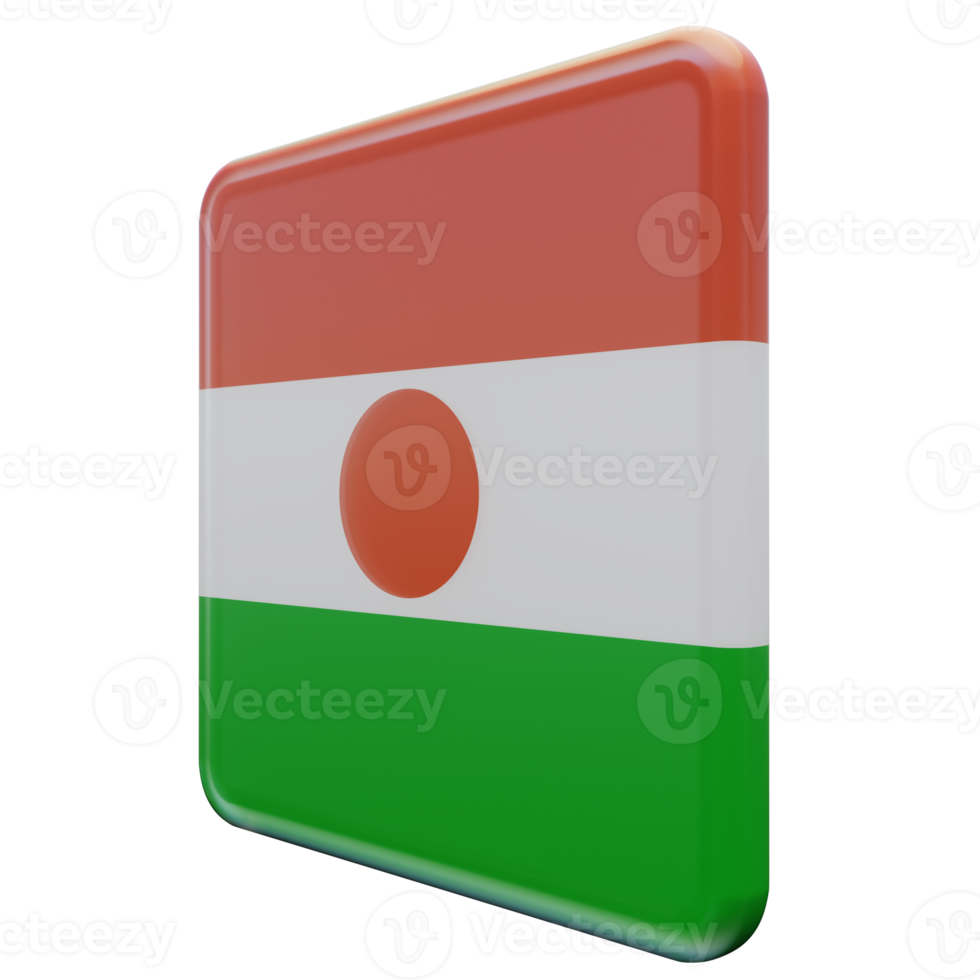 Niger Right View 3d textured glossy square flag png