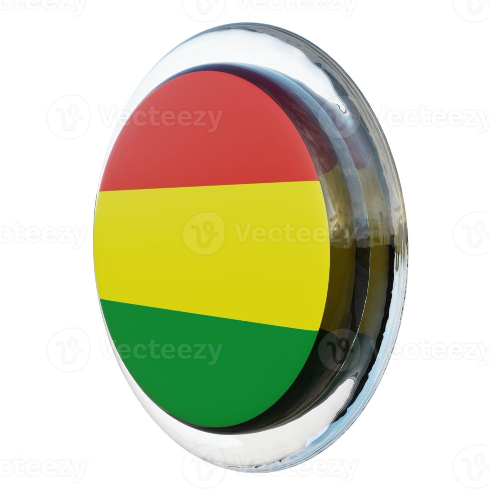 Bolivia Right View 3d textured glossy circle flag png