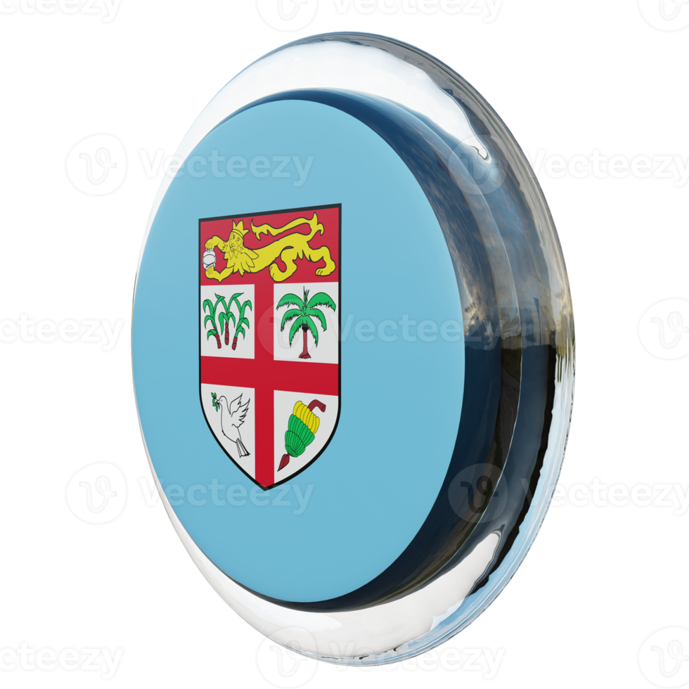 Fiji Right View 3d textured glossy circle flag png