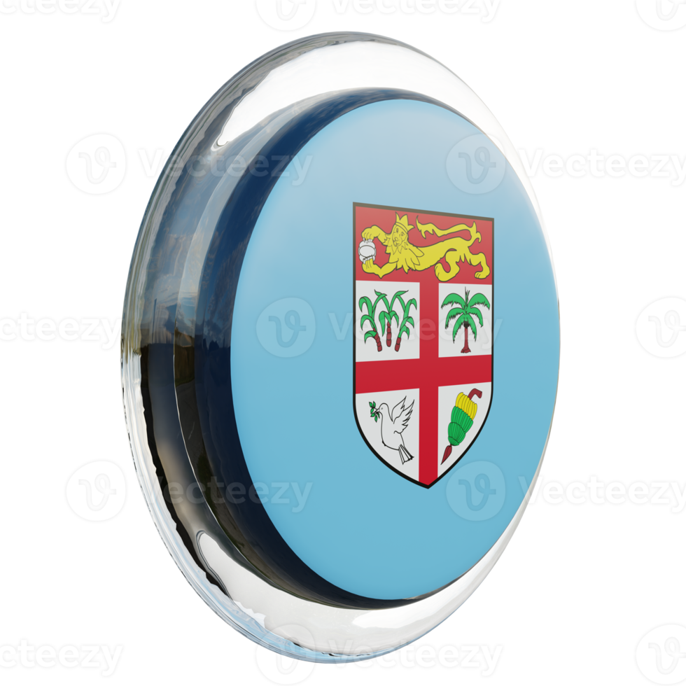 Fiji Left View 3d textured glossy circle flag png