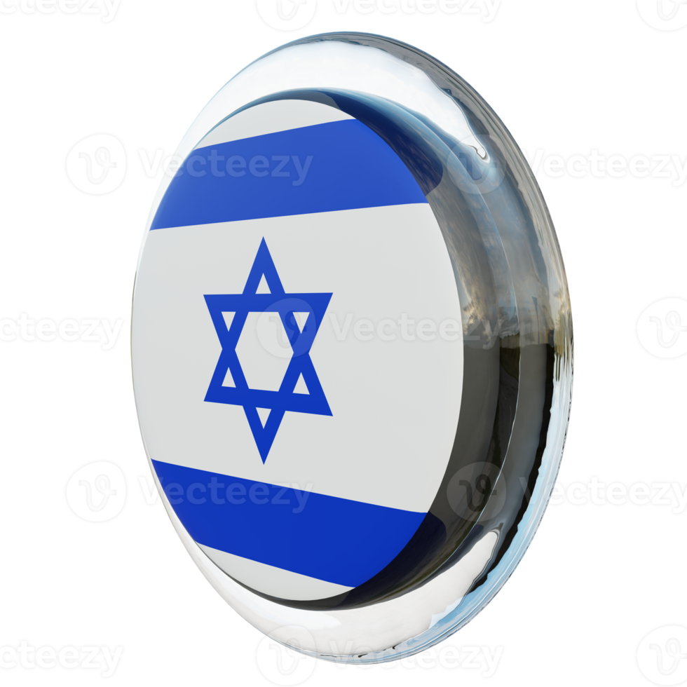 Israel Right View 3d textured glossy circle flag png