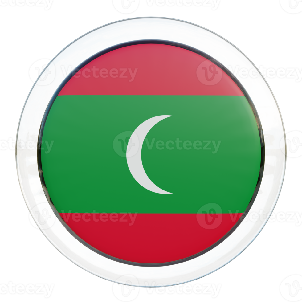 Maldives 3d textured glossy circle flag png