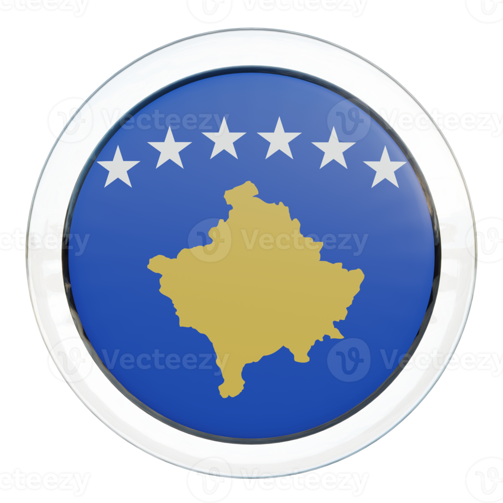 Kosovo 3d textured glossy circle flag png