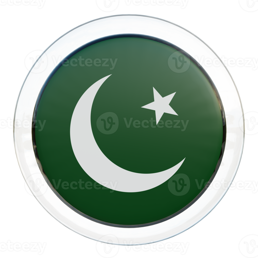 Pakistan 3d textured glossy circle flag png