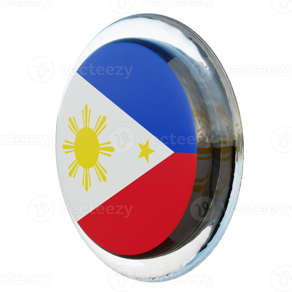 Philippines Right View 3d textured glossy circle flag png