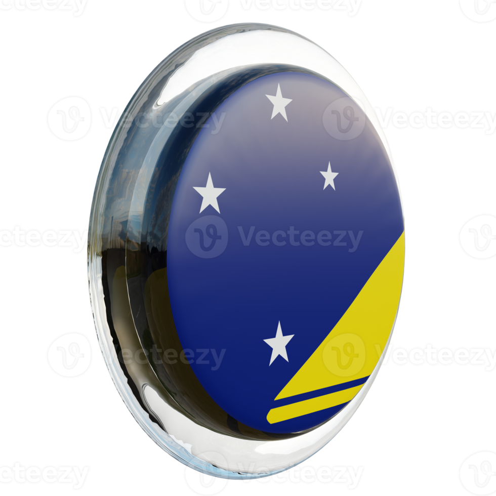 Tokelau Left View 3d textured glossy circle flag png