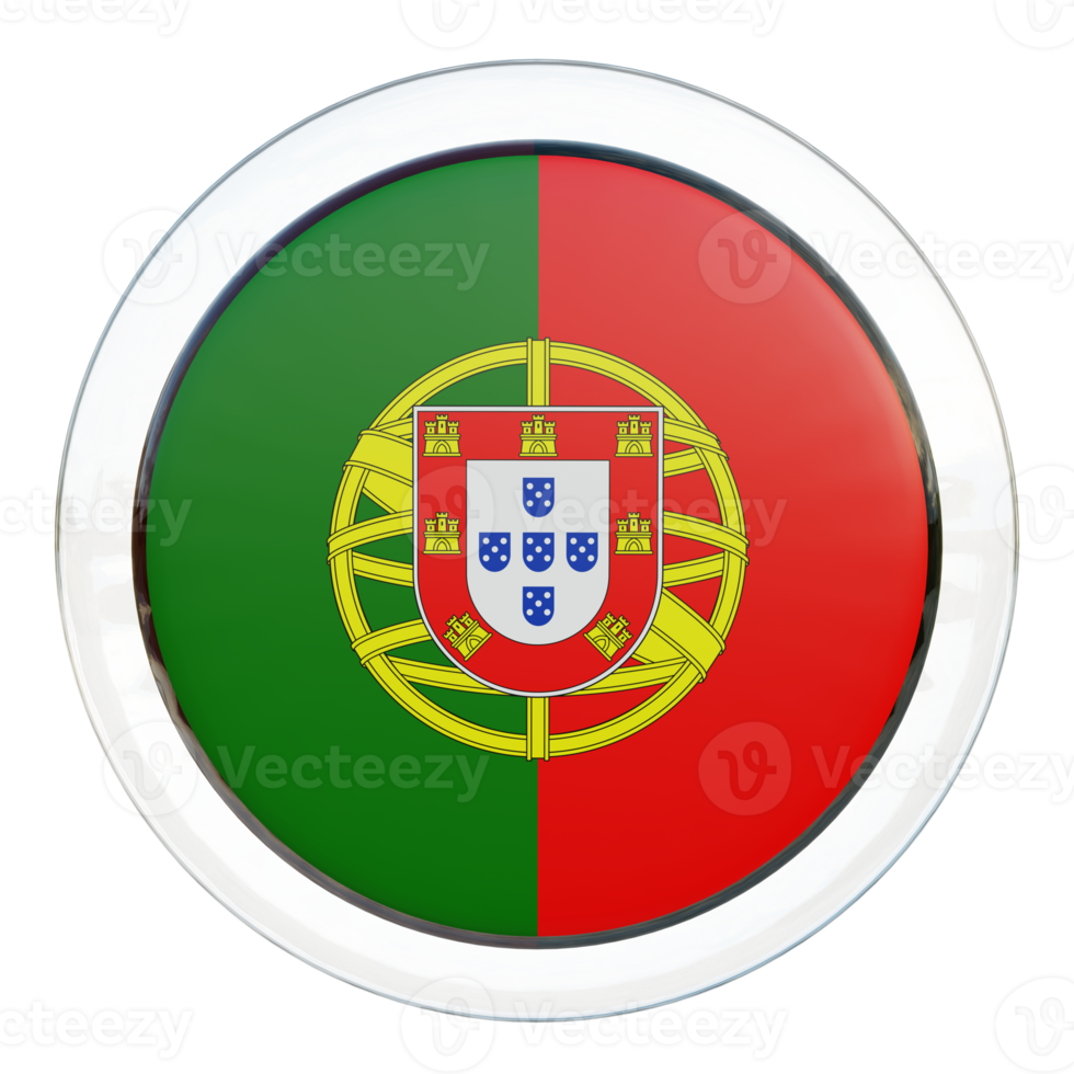 Portugal 3d textured glossy circle flag png