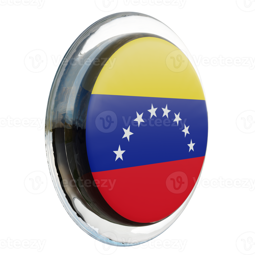 venezuela vue de gauche drapeau de cercle brillant texturé 3d png