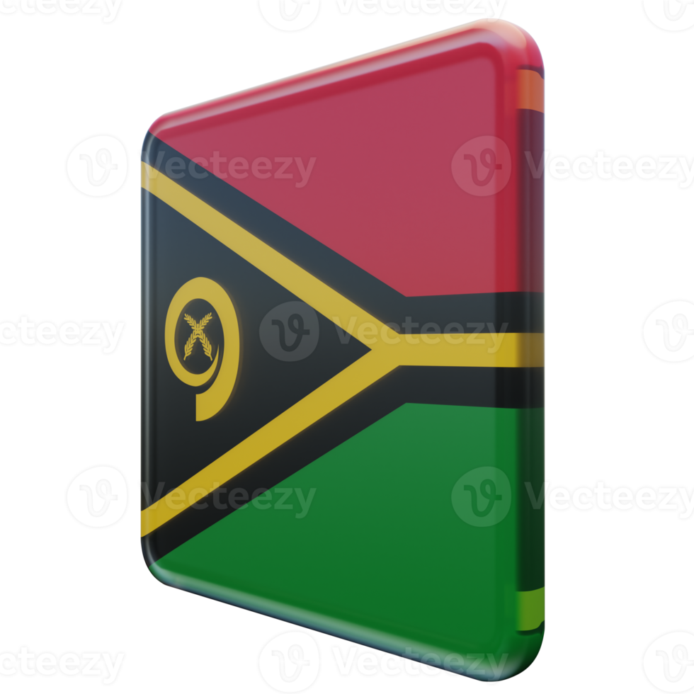 Vanuatu Right View 3d textured glossy square flag png