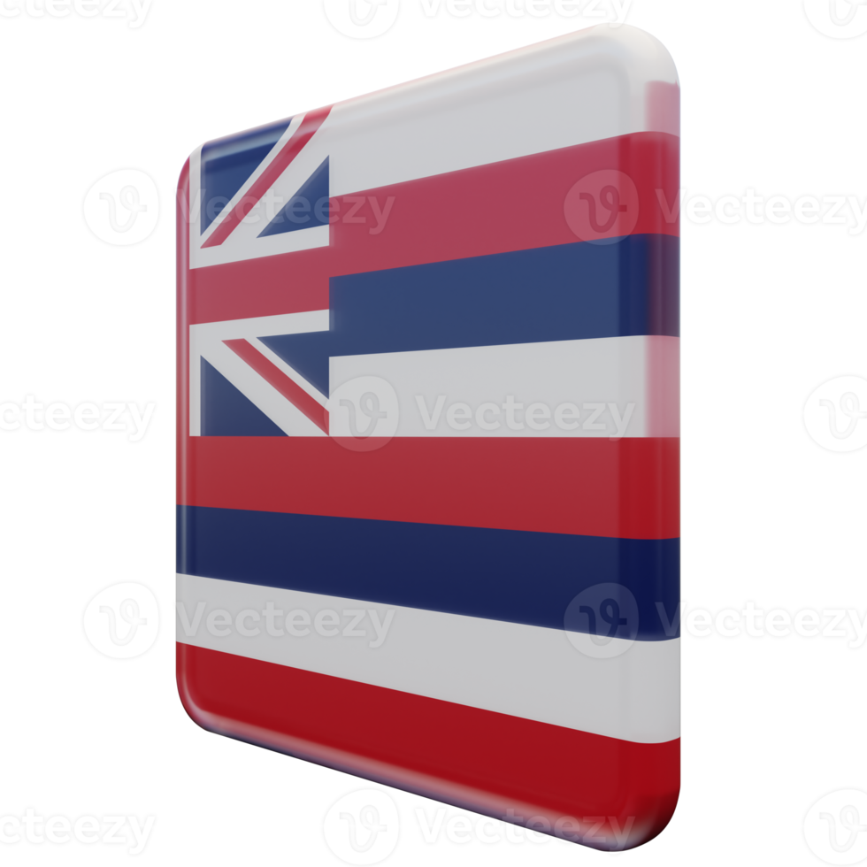 Hawaii Right View 3d textured glossy square flag png