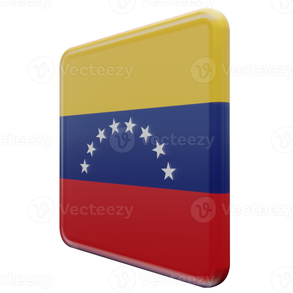 venezuela vista derecha bandera cuadrada brillante texturizada 3d png