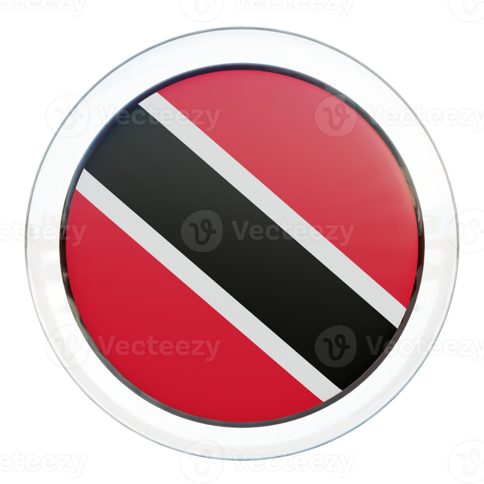 Trinidad and Tobago 3d textured glossy circle flag png