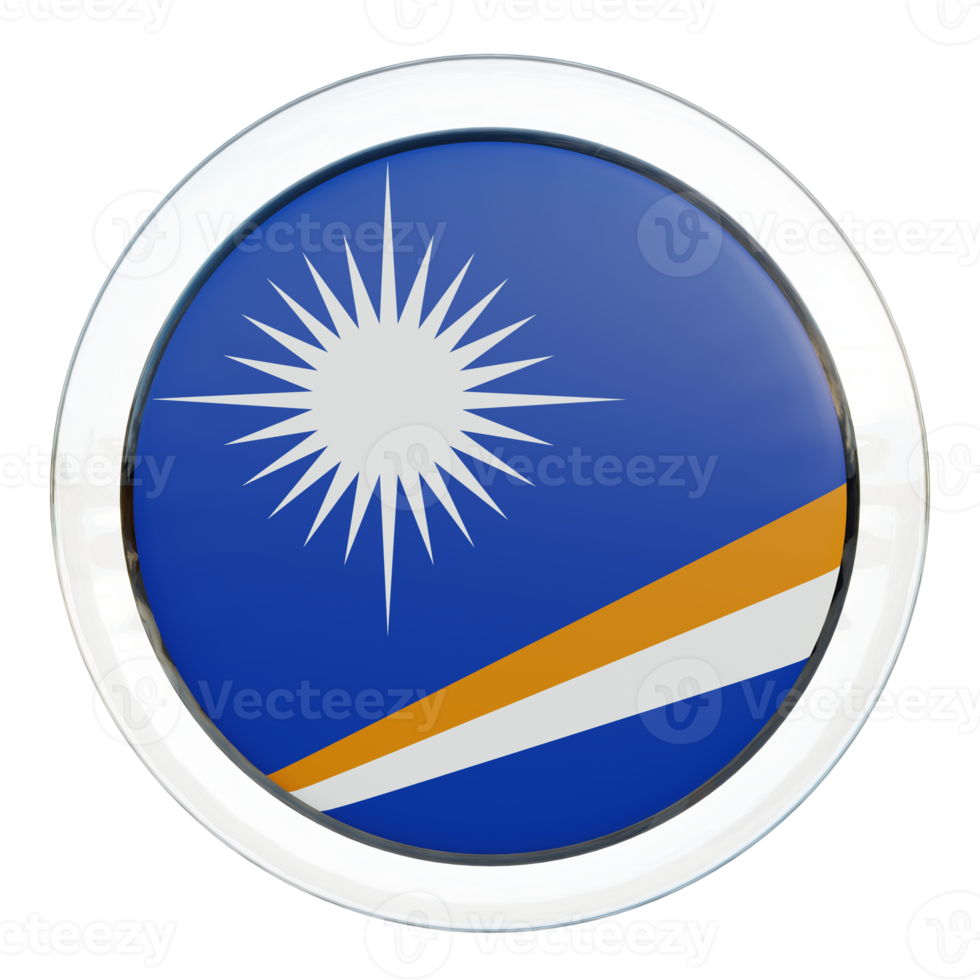 Marshall Islands 3d textured glossy circle flag png