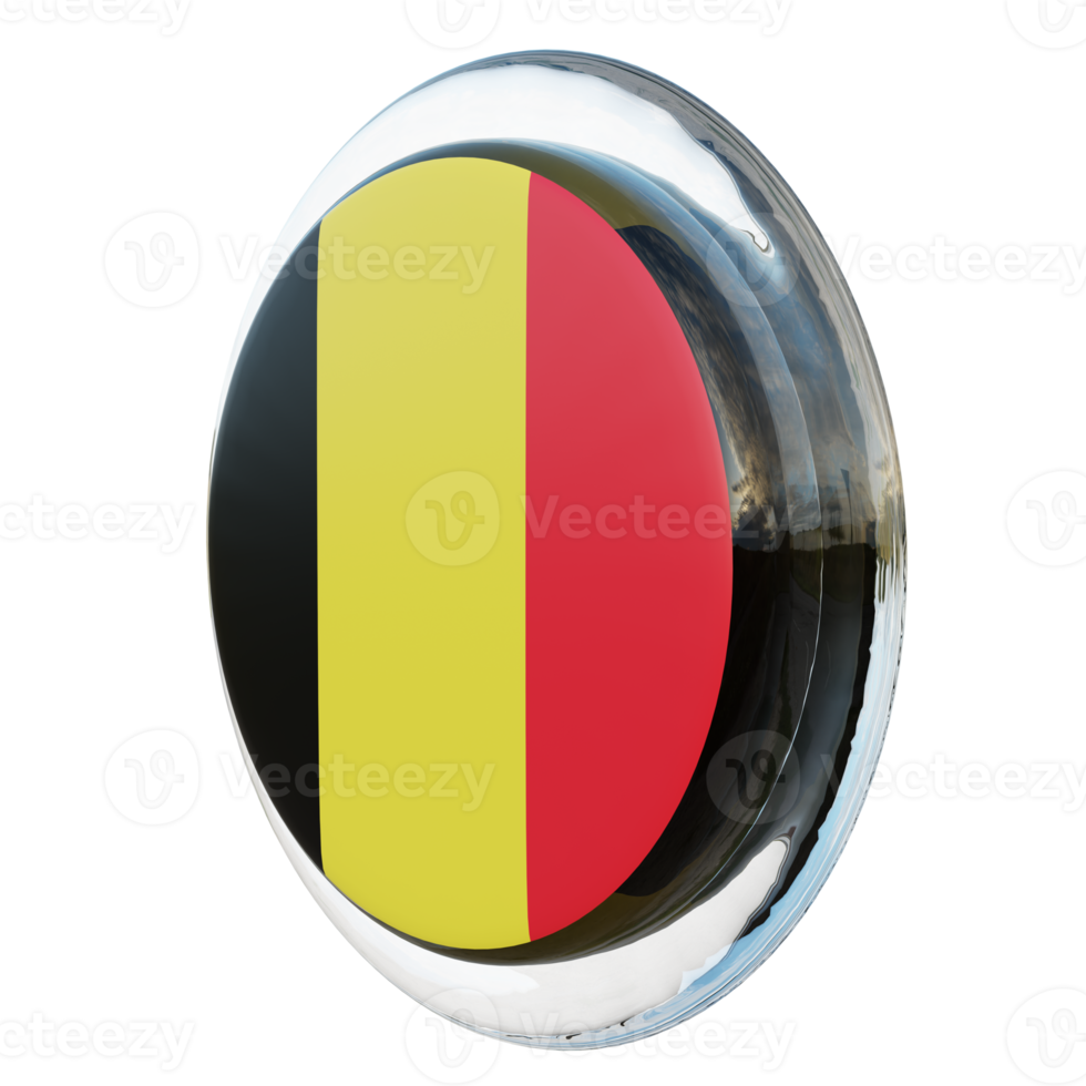 Belgium Right View 3d textured glossy circle flag png