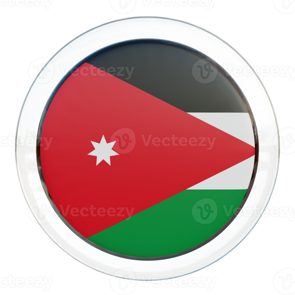 drapeau de cercle brillant texturé jordanie 3d png