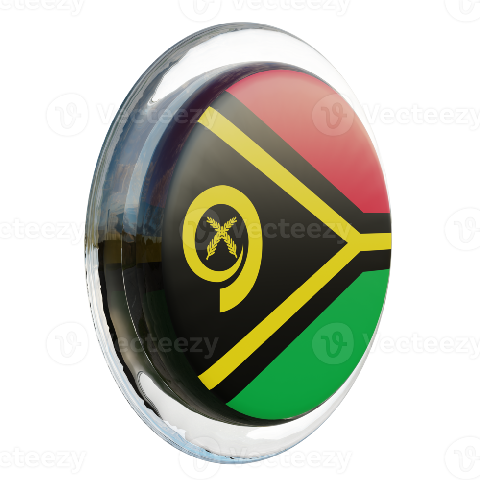 Vanuatu Left View 3d textured glossy circle flag png