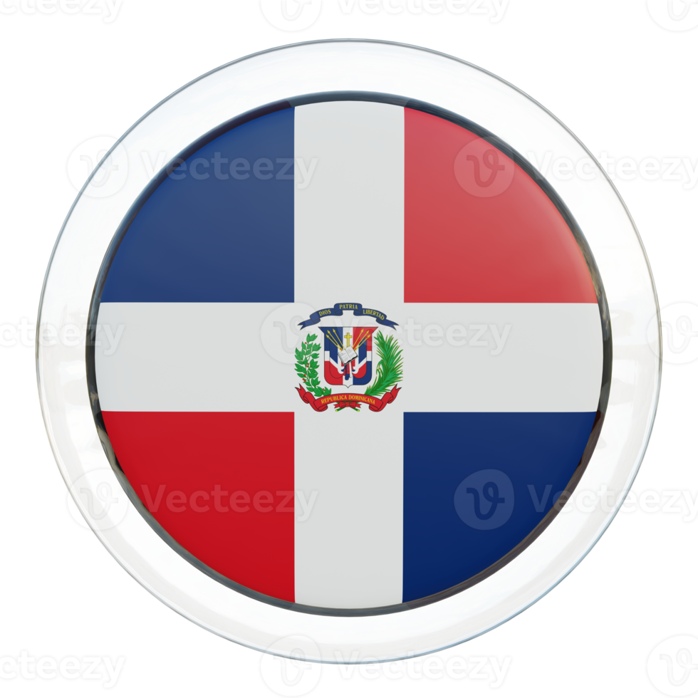 Dominican Republic 3d textured glossy circle flag png