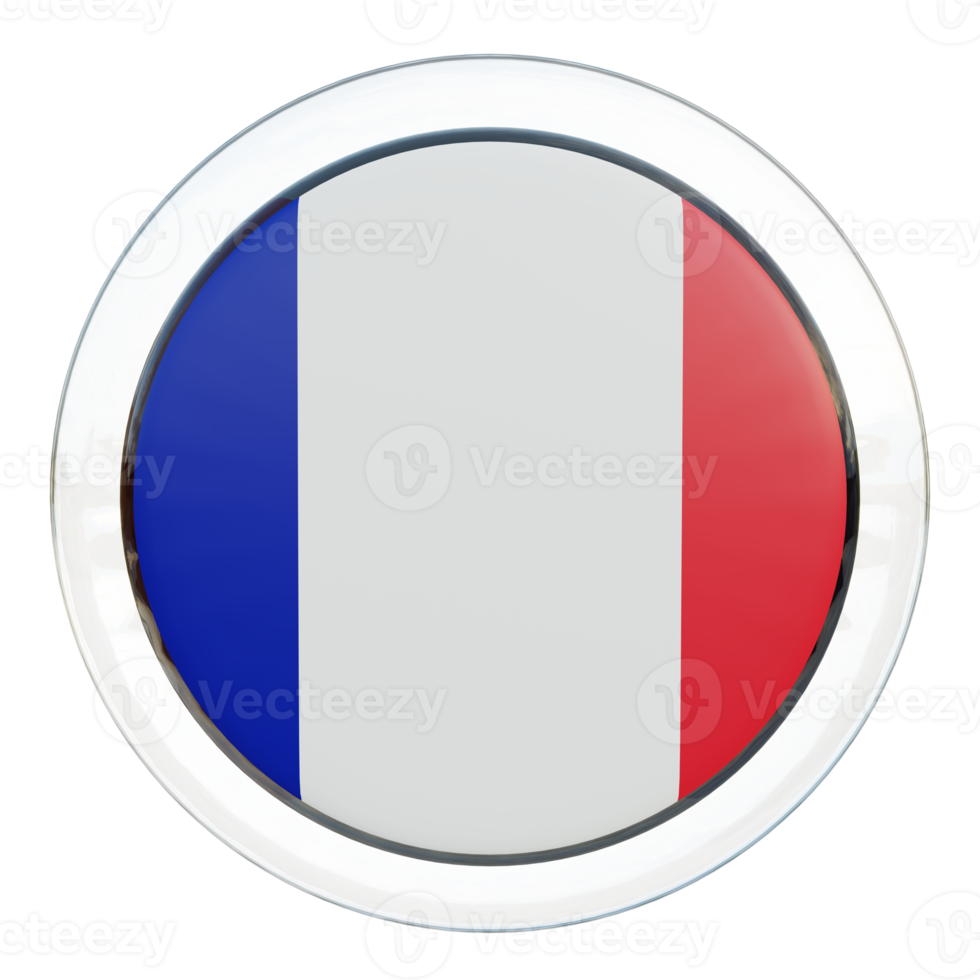 bandera de círculo brillante con textura 3d de francia png