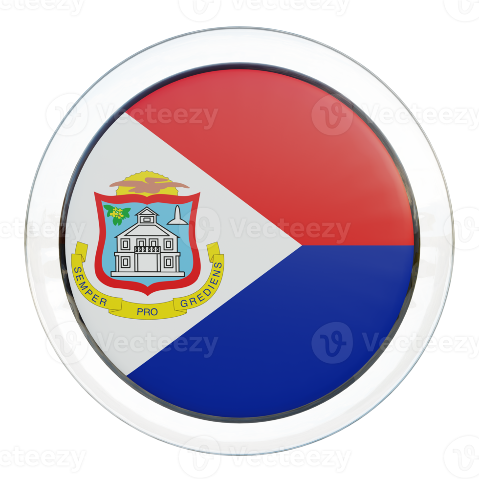 Sint Maarten 3d textured glossy circle flag png
