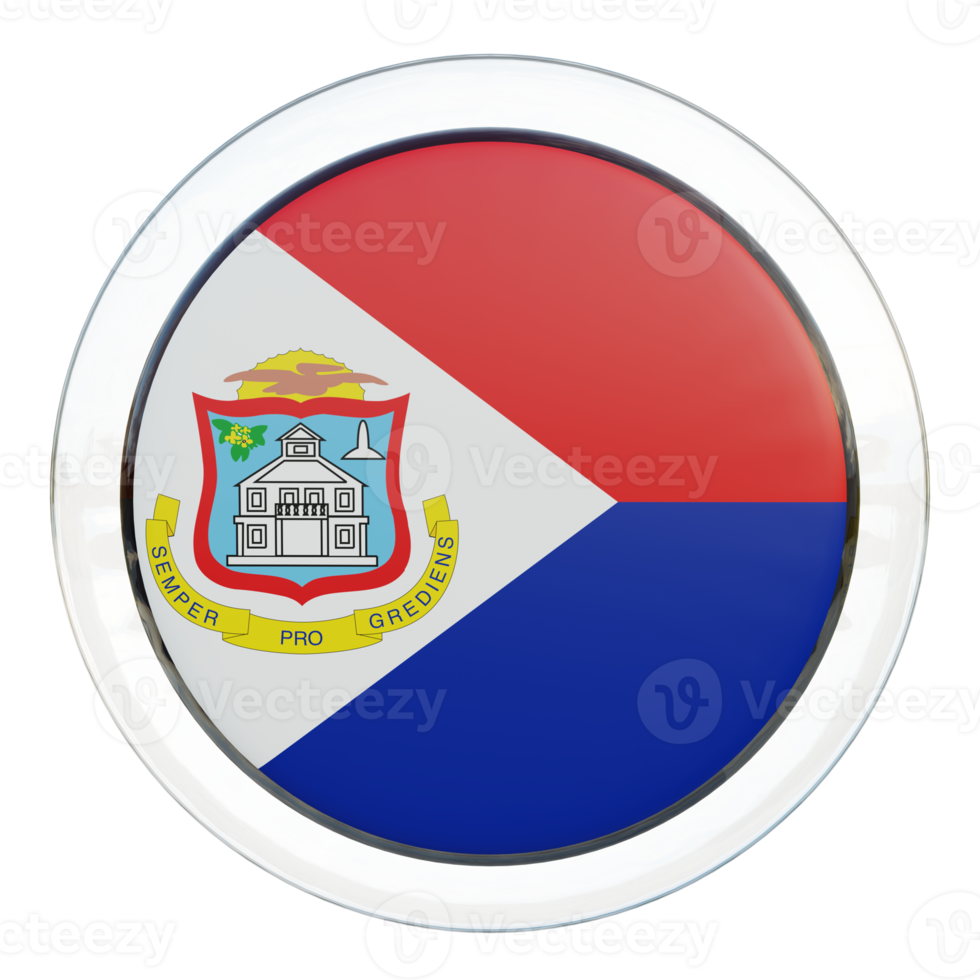 sint maarten 3d texturerad glansig cirkel flagga png