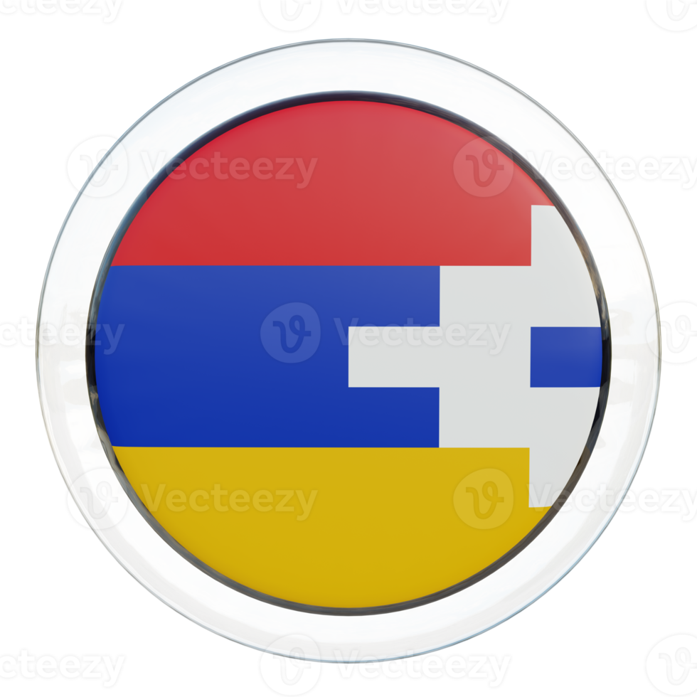 Artsakh 3d strutturato lucido cerchio bandiera png
