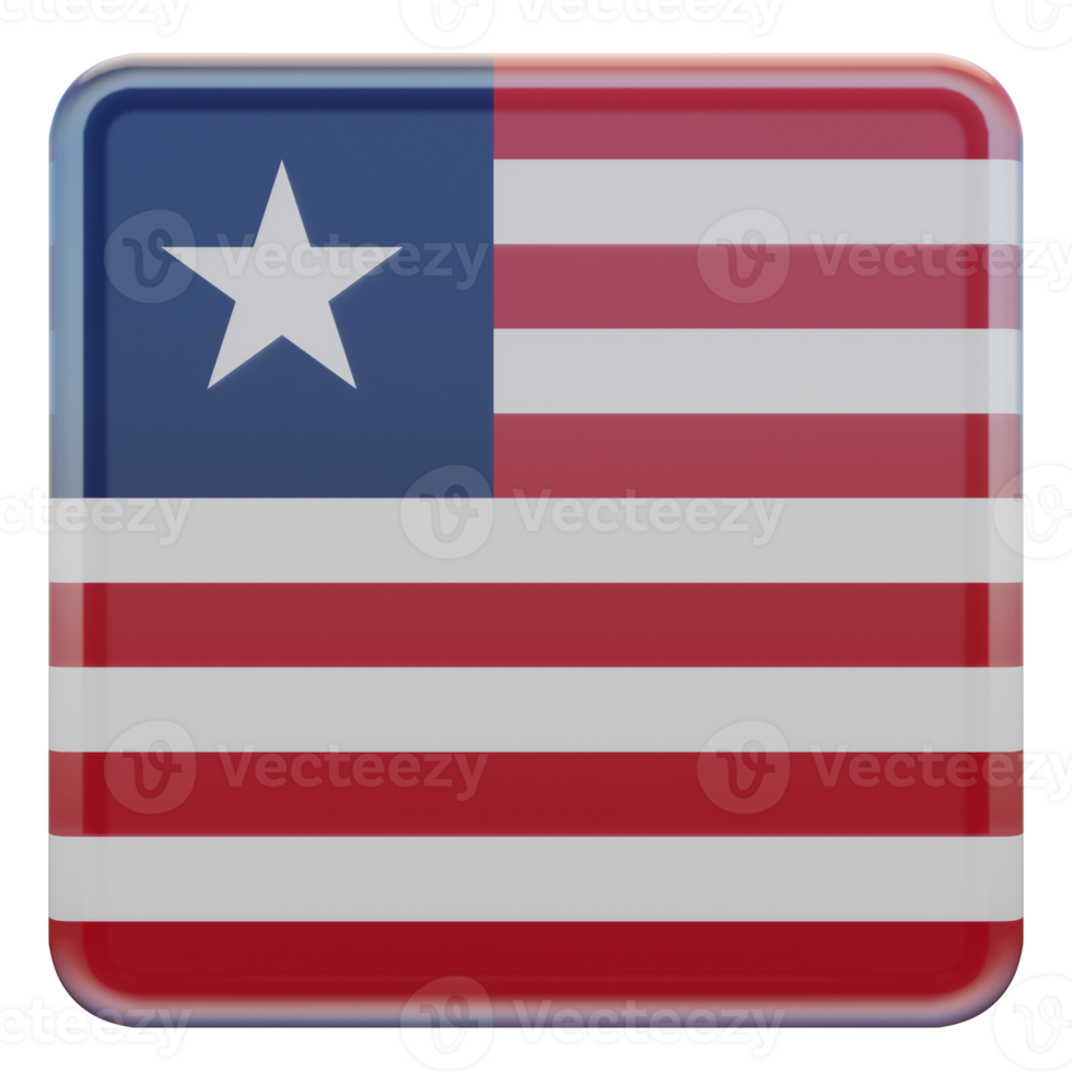 liberia bandera cuadrada brillante texturizada 3d png