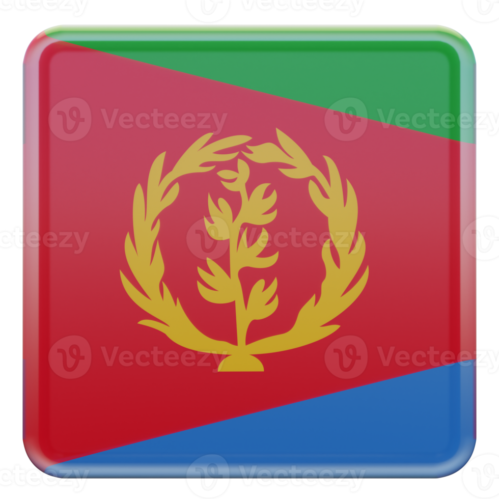 Eritrea 3d textured glossy square flag png