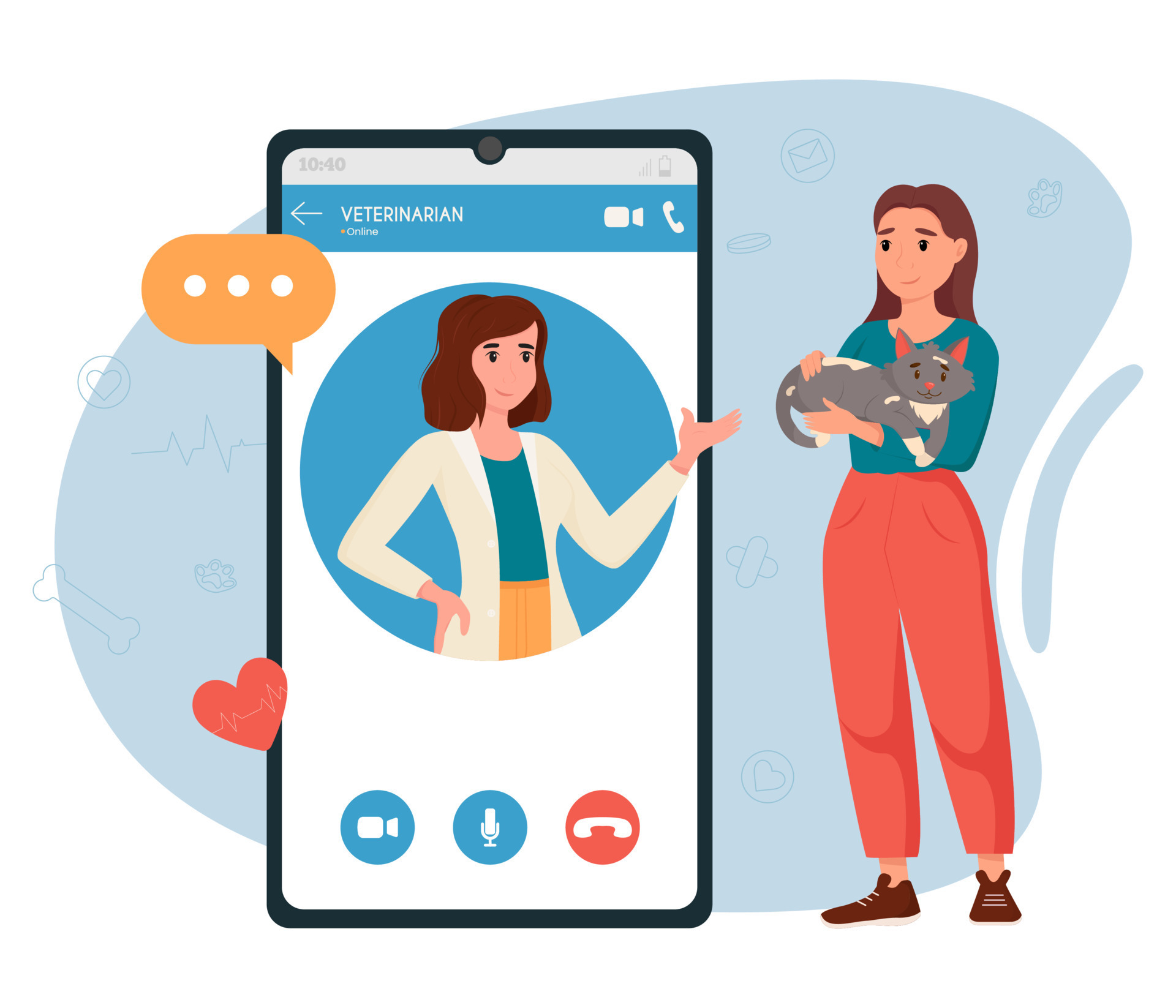 Veterinary doctor appointment. Online veterinarian consultation. Pet