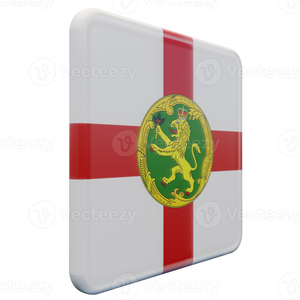 alderney vista esquerda bandeira quadrada brilhante texturizada 3d png