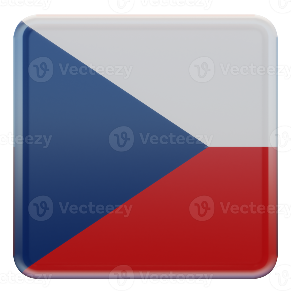 Czech Republic 3d textured glossy square flag png