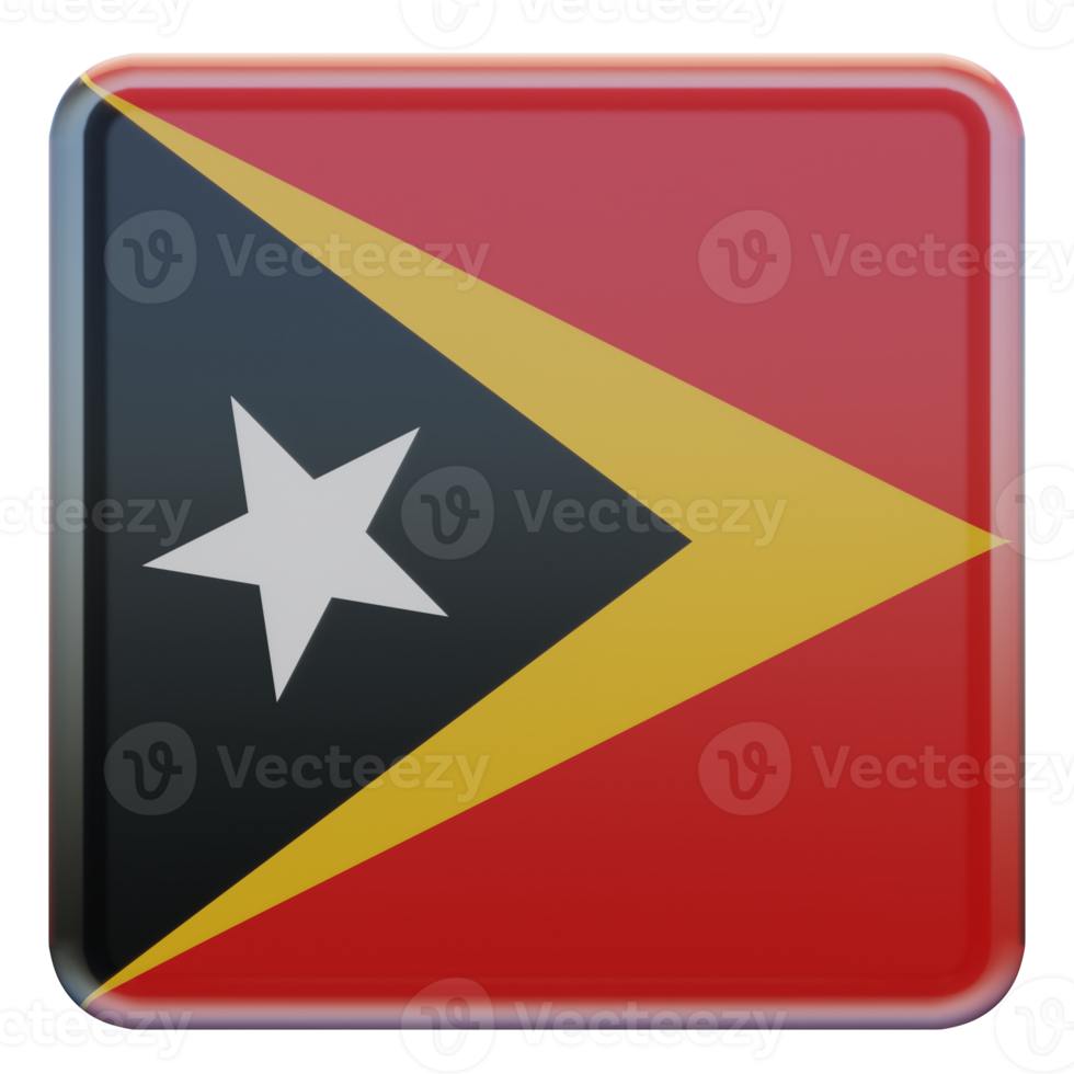 East Timor 3d textured glossy square flag png