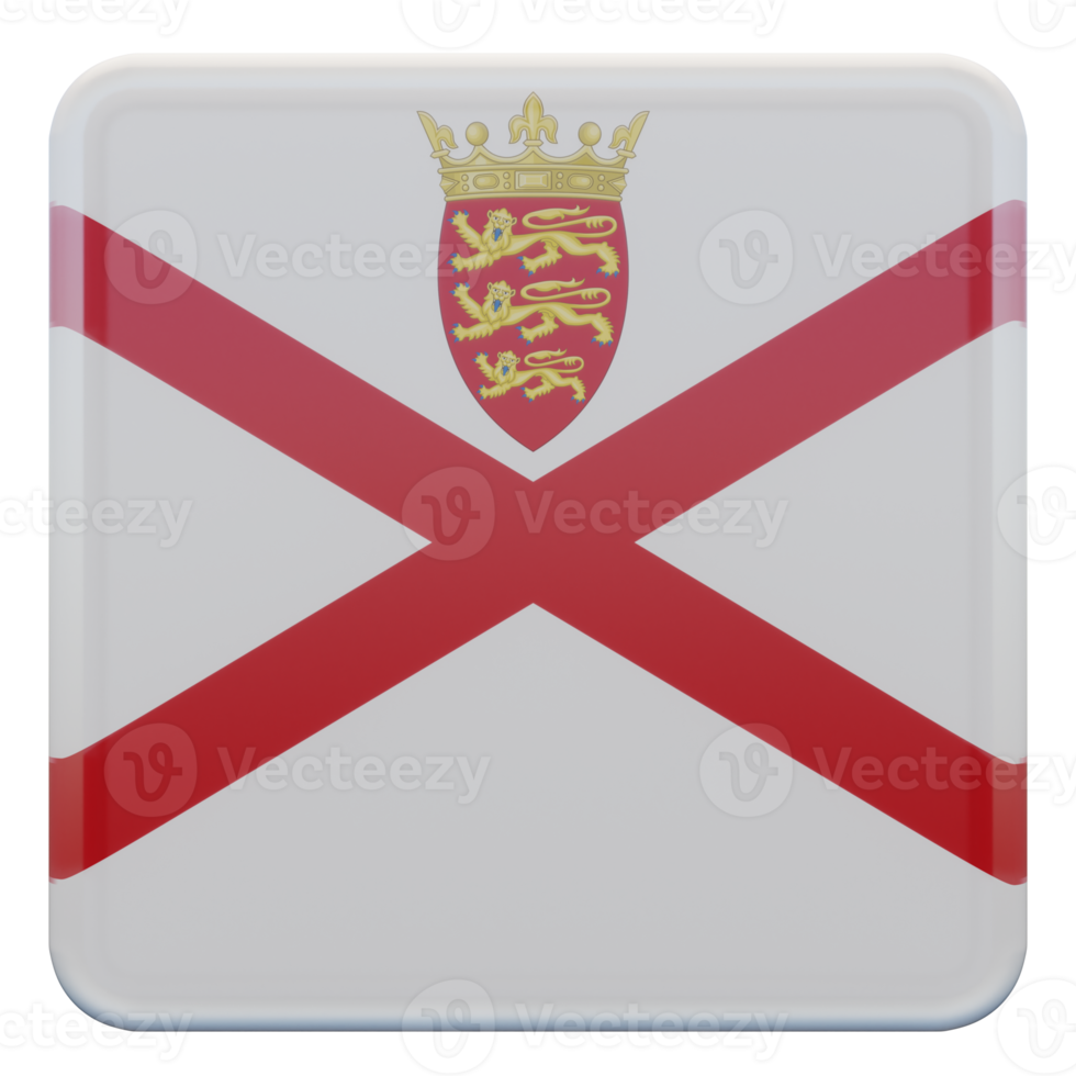 Jersey 3d textured glossy square flag png